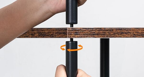 Kuchynský regál Vasagle Filo 60 cm so vstavanými zásuvkami čierny/hnedý