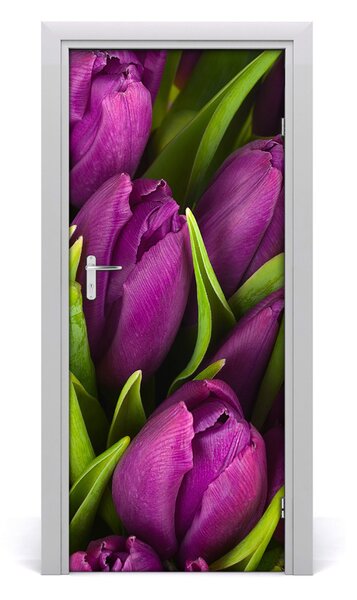 Fototapeta samolepiace fialové tulipány 85x205 cm