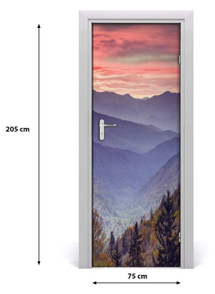 Fototapeta na dvere hmla nad horami 75x205 cm