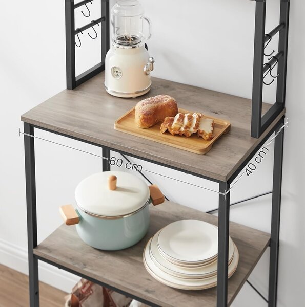 SONGMICS Kuchynský regál Vasagle Vogues 60 cm čierny/sivý