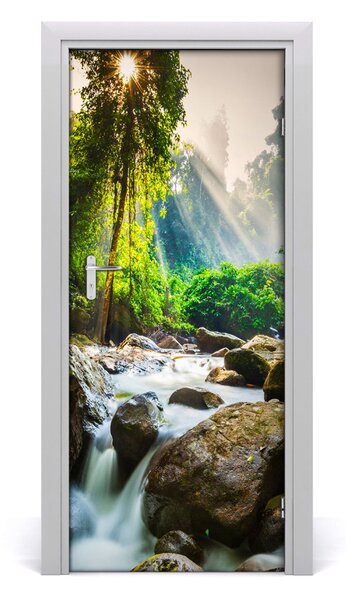 Fototapeta na dvere vodopád v lese 85x205 cm