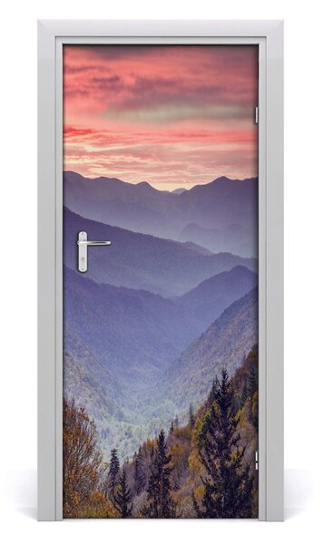 Fototapeta na dvere hmla nad horami 85x205 cm