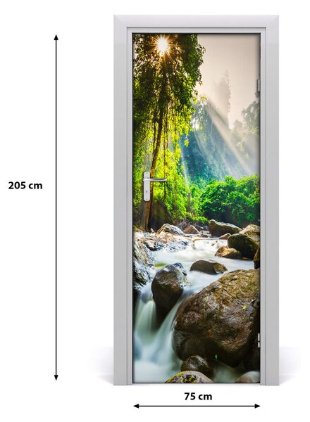 Fototapeta na dvere vodopád v lese 75x205 cm