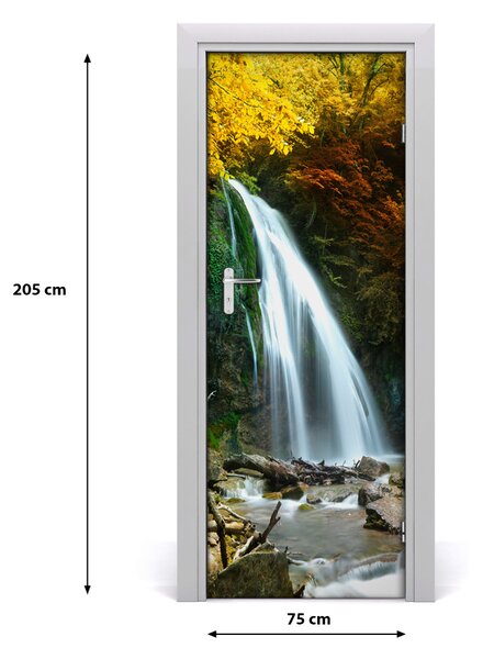 Fototapeta na dvere vodopád v lese 75x205 cm