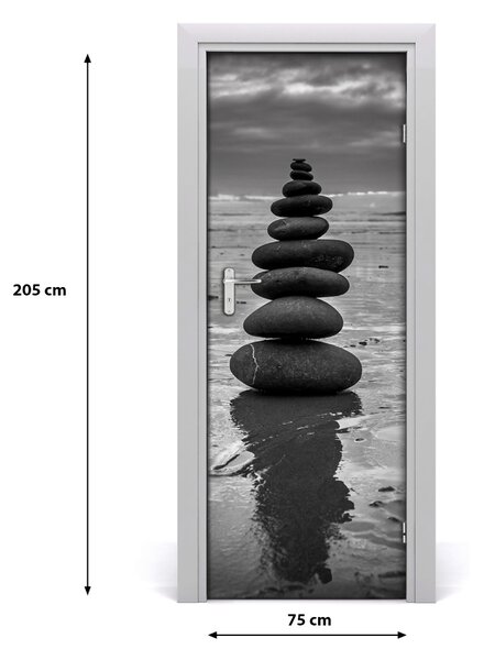 Fototapeta na dvere kamene na pláži 75x205 cm