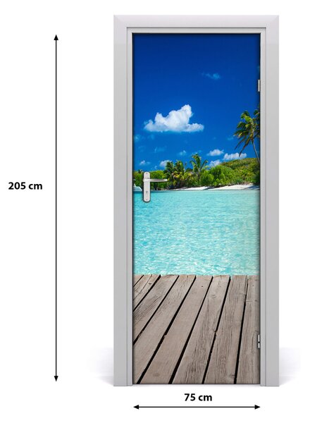 Fototapeta na dvere tropická pláž 75x205 cm