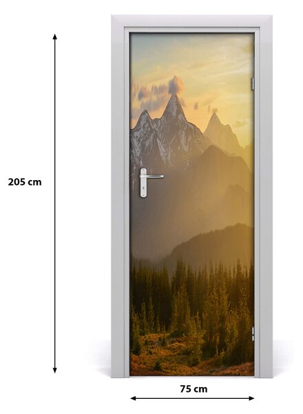 Fototapeta na dvere západ slnka hory 75x205 cm