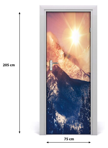 Fototapeta na dvere slnko hory 75x205 cm