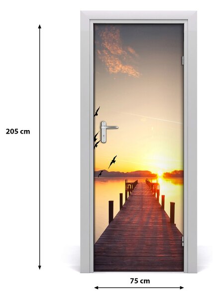 Fototapeta na dvere západ slnka mólo 75x205 cm