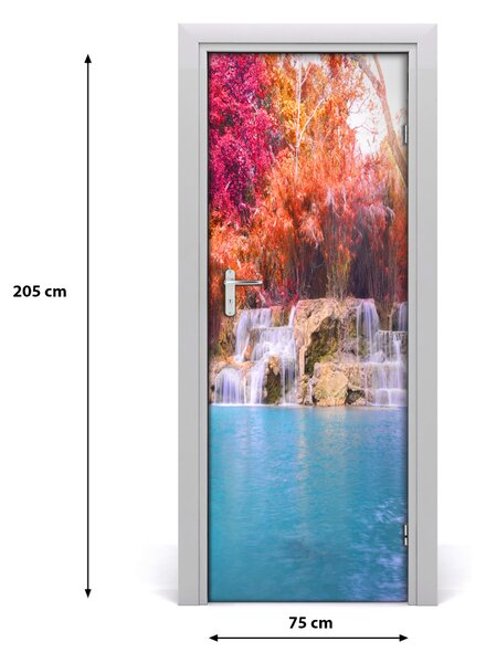 Fototapeta na dvere vodopád v lese 75x205 cm