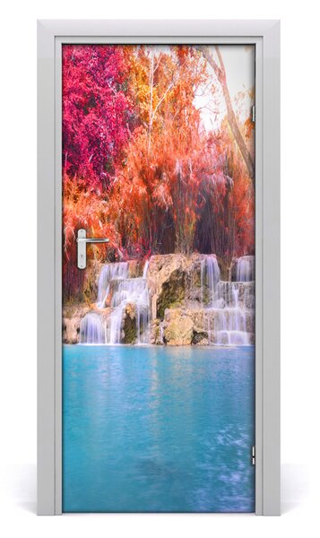 Fototapeta na dvere vodopád v lese 85x205 cm