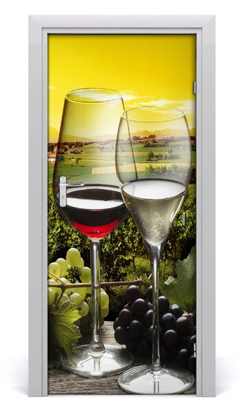 Fototapeta na dvere víno a hrozno 85x205 cm