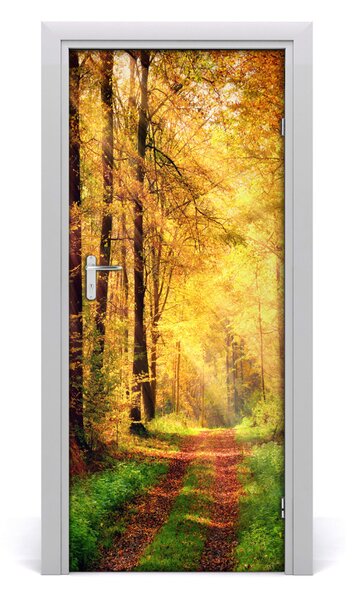 Fototapeta na dvere les jeseň 85x205 cm