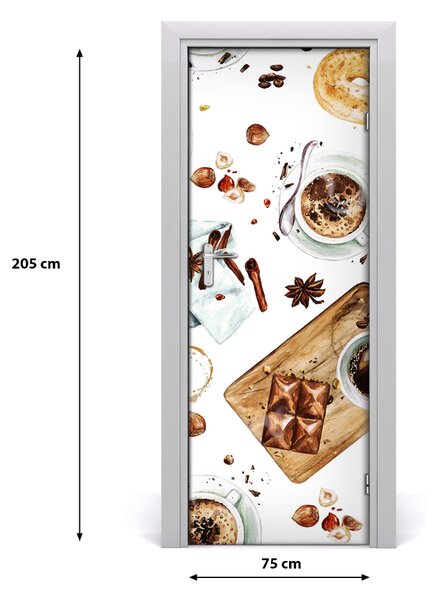Fototapeta na dvere samolepiace raňajky 75x205 cm