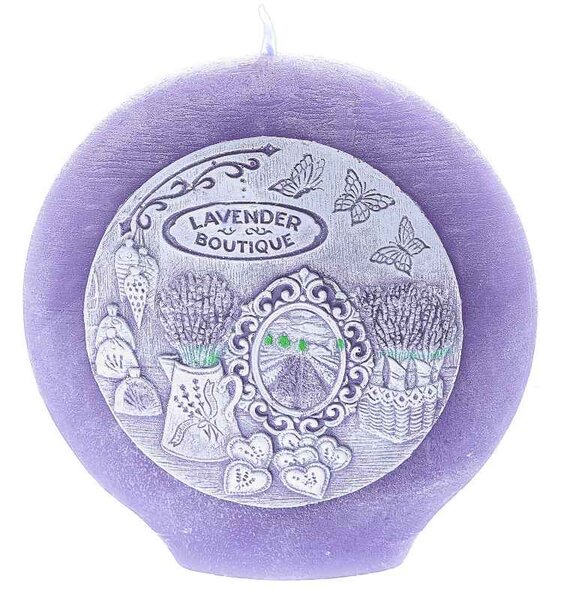 Vonná sviečka Levanduľa disk (voňavá sviečka provensálsky štýl-darčekové balenie)