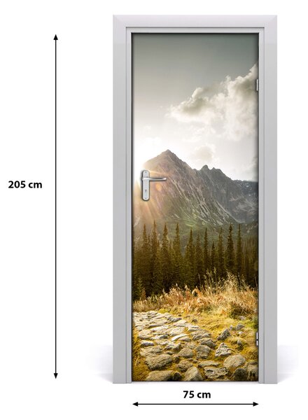 Fototapeta na dvere západ slnka Tatry 75x205 cm