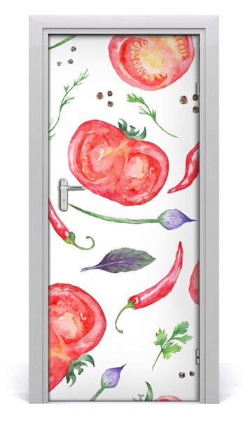 Fototapeta na dvere do domu samolepiace zelenina 85x205 cm