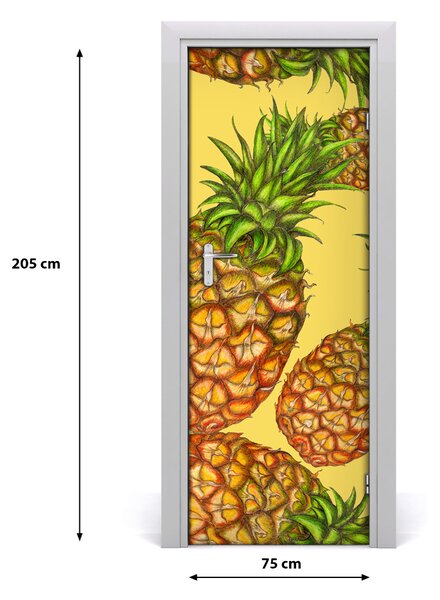 Fototapeta na dvere do domu samolepiace ananásy 75x205 cm