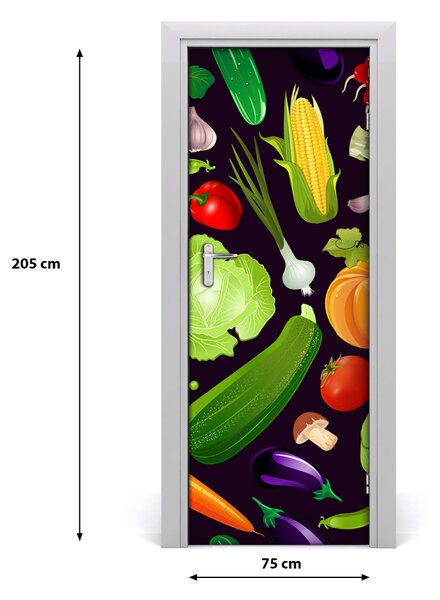 Fototapeta na dvere do domu samolepiace zelenina 75x205 cm