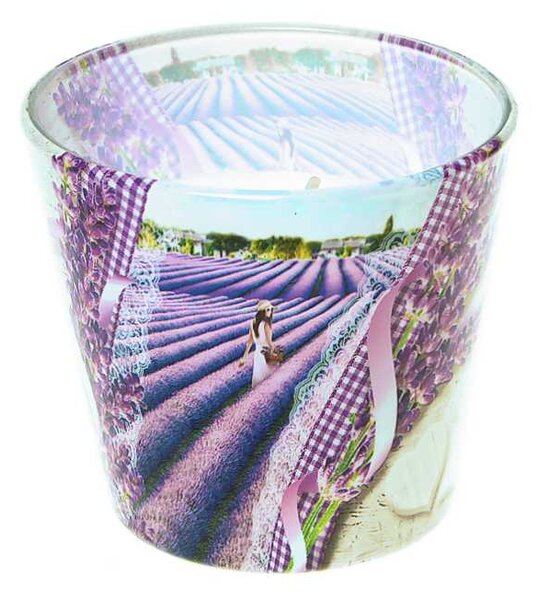 Vonná sviečka v skle Lavender Kiss (vonné sviečky 115g dobrá cena)