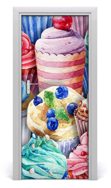 Fototapeta na dvere samolepiace farebné bábovky 85x205 cm