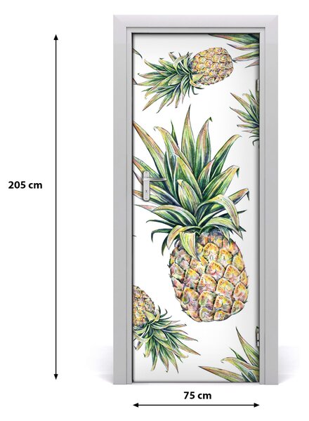 Fototapeta na dvere do domu samolepiace ananásy 75x205 cm