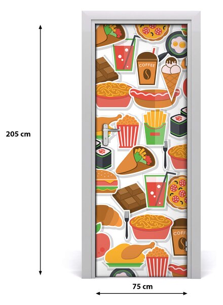 Fototapeta na dvere samolepiace fast food 75x205 cm