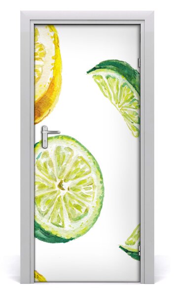 Fototapeta na dvere samolepiace limetky a citróny 85x205 cm