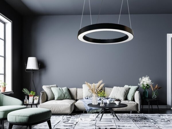 LED Luster na lanku LED/50W/230V 4000K pr. 100 cm čierna
