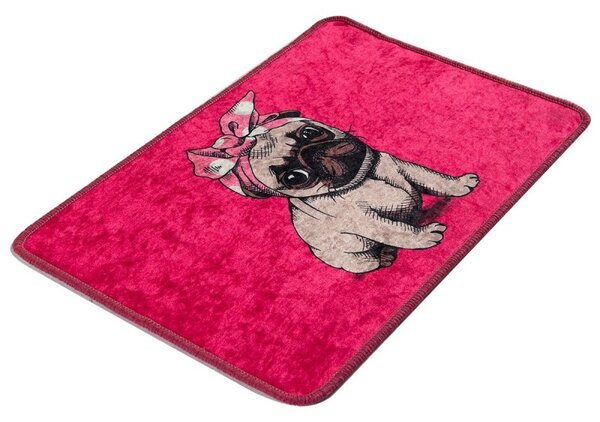 L'essentiel Kúpeľňová predložka Pug DJT 40x60 ružová