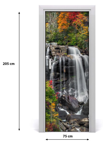 Fototapeta na dvere samolepiace vodopád jeseň 75x205 cm