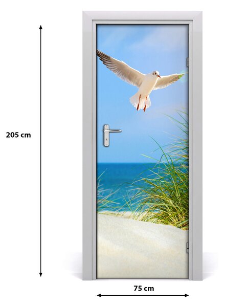 Fototapeta na dvere samolepiace Meva nad dunami 75x205 cm