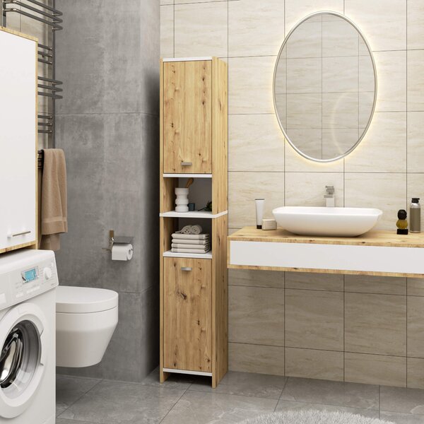 Ak furniture Kúpeľňová skrinka BETI 180 cm dub remeselný/biela