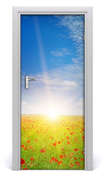 Fototapeta na dvere samolepiace pole makov 85x205 cm
