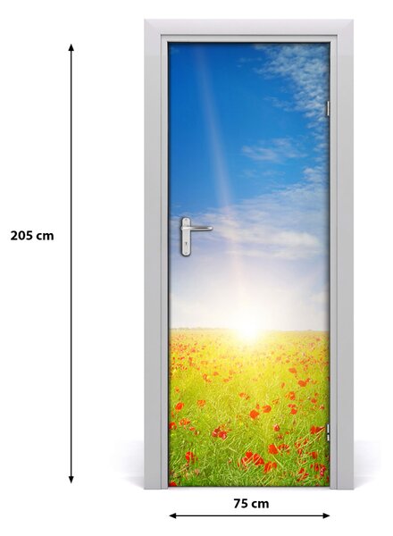 Fototapeta na dvere samolepiace pole makov 75x205 cm