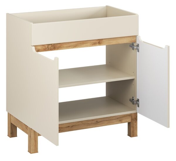 Comad Skrinka pod umývadlo Bali 2D 80 cm kašmír/dub wotan