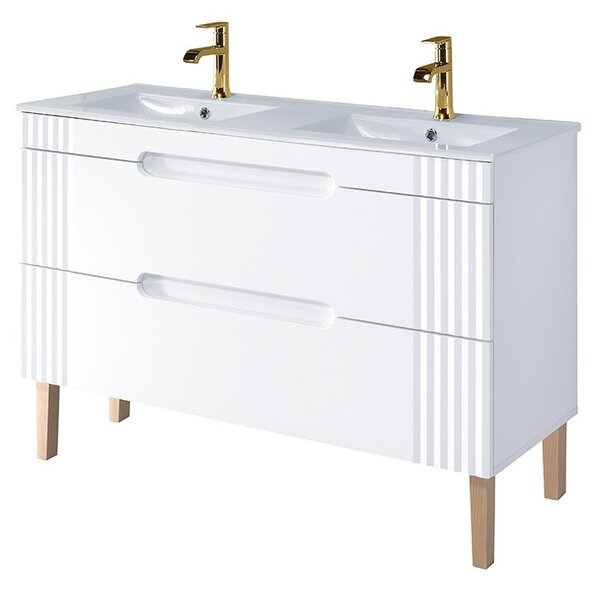 Comad Kúpeľňová skrinka Fiji Lava so zápustným umývadlom 120 cm dub coast evoke/biela