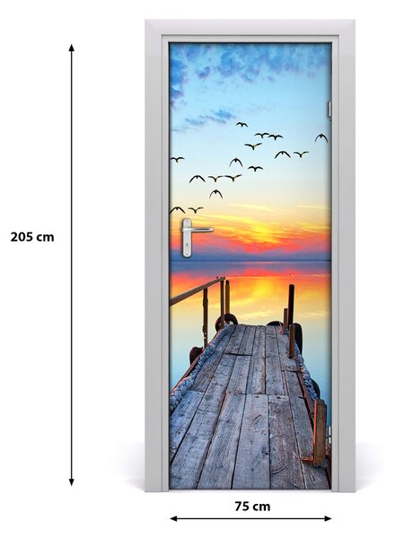 Fototapeta na dvere samolepiace drevené mólo 75x205 cm