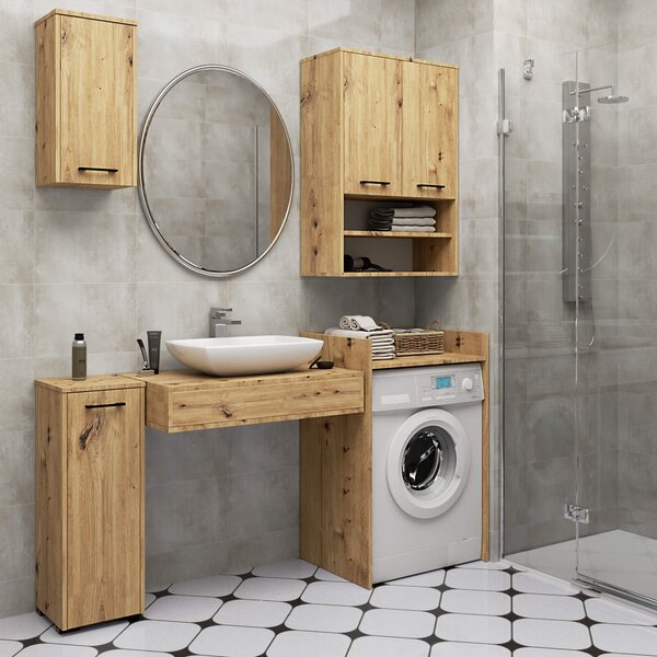 Ak furniture Závesná kúpeľňová skrinka Fin 30 cm dub artisan