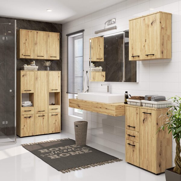 Ak furniture Závesná kúpeľňová skrinka Fin 30 cm dub artisan