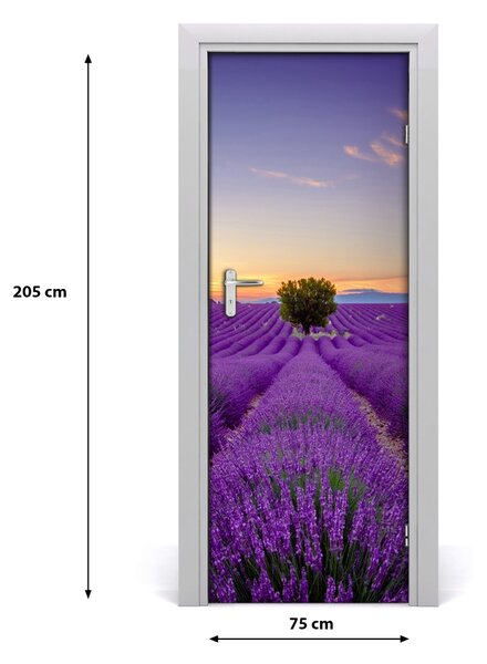 Fototapeta na dvere samolepiace poľa levanduľa 75x205 cm