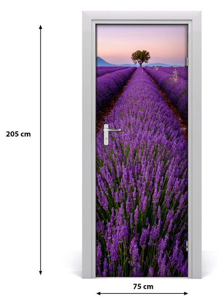 Fototapeta na dvere samolepiace poľa levanduľa 75x205 cm