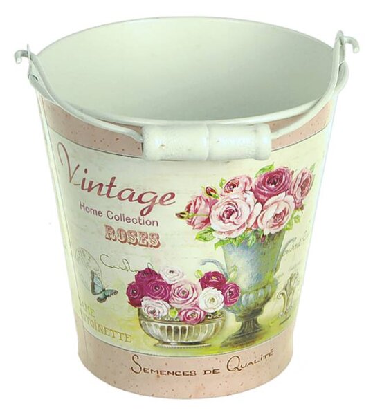 Dekoračné vedierko Vintage (Lacná dekorácia do bytu, na chatu)