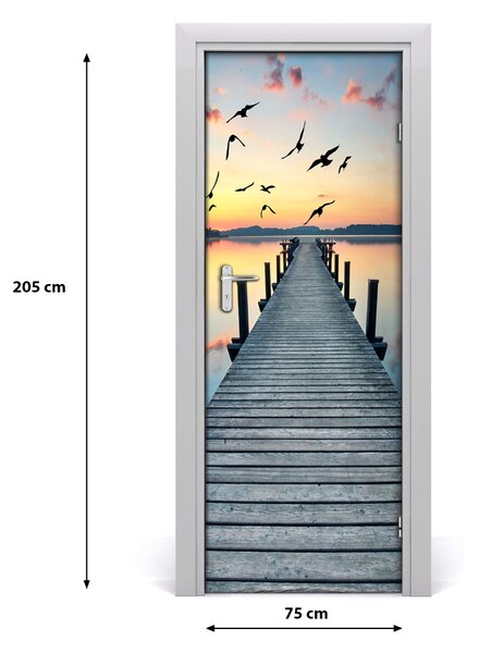 Fototapeta na dvere samolepiace drevené mólo 75x205 cm
