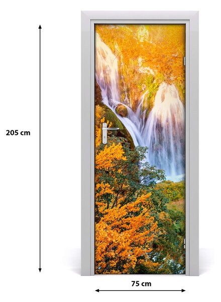 Fototapeta na dvere samolepiace vodopád jeseň 75x205 cm