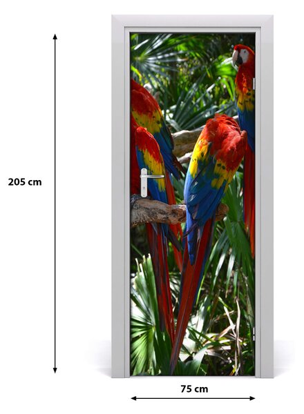 Samolepiace fototapety na dvere papagáj ara 75x205 cm