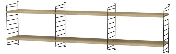 Policová zostava STRING Living room O, nástenná knižnica, čierna – String
