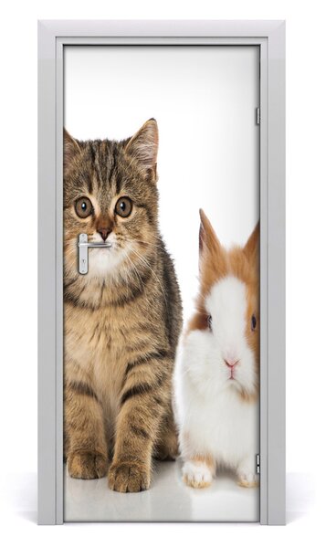 Samolepiace fototapety na dvere domáce zvieratá 85x205 cm