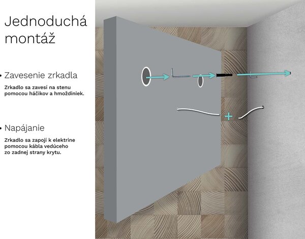 Okrúhle zrkadlo do kúpeľne s LED osvetlením C4 premium