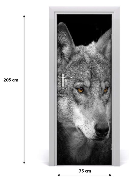 Samolepiace fototapety na dvere vlk portrét 75x205 cm